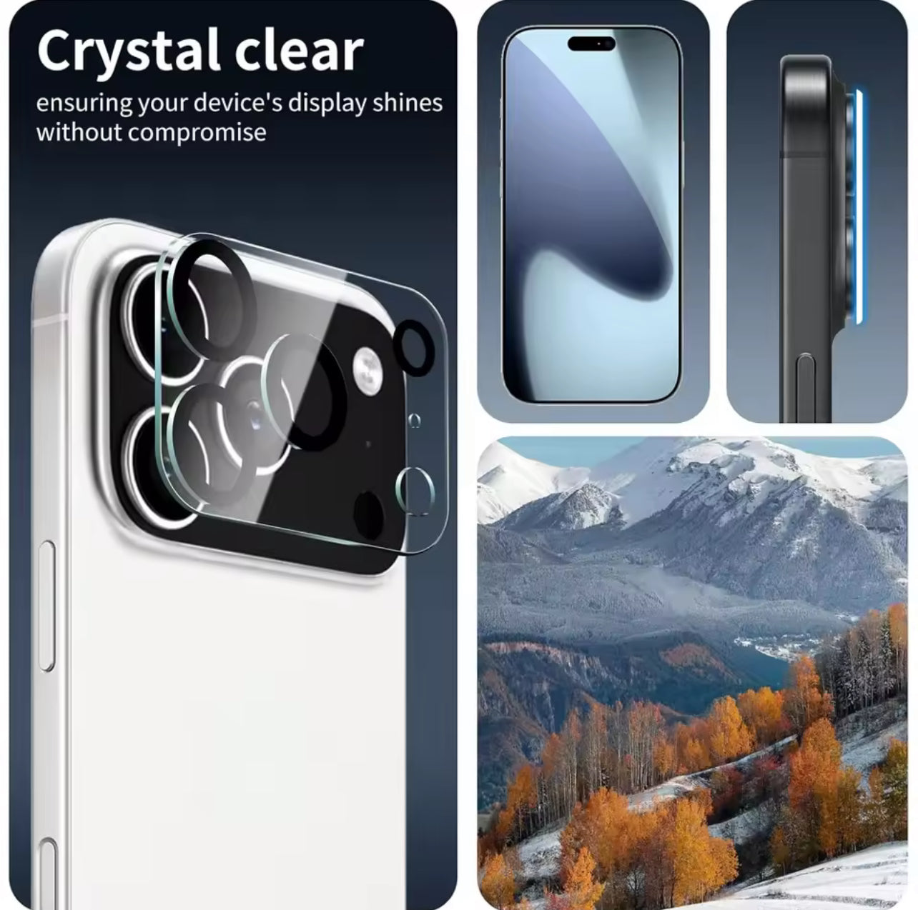 PJun Branded Premium 9H Clear Camera Lens Protector- 4PCS for Apple iPhone 17 Series 2025 PJun Branded Premium 9H Clear Camera Lens Protector- 4PCS for Apple iPhone 17 Series 2025